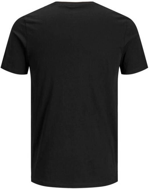 JACK & JONES ESSENTIALS basic T-shirt JJECORP met logo zwart