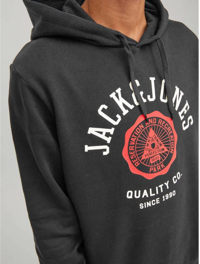 JACK & JONES ESSENTIALS hoodie met logo black