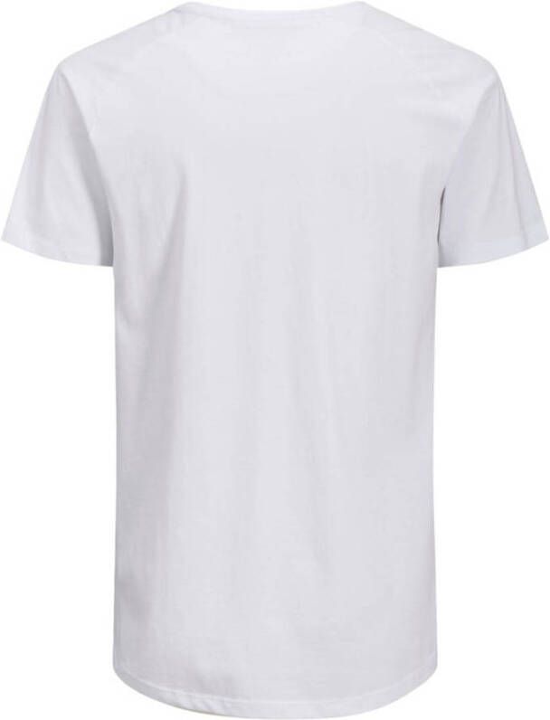 JACK & JONES ESSENTIALS T-shirt JJECURVED van biologisch katoen wit