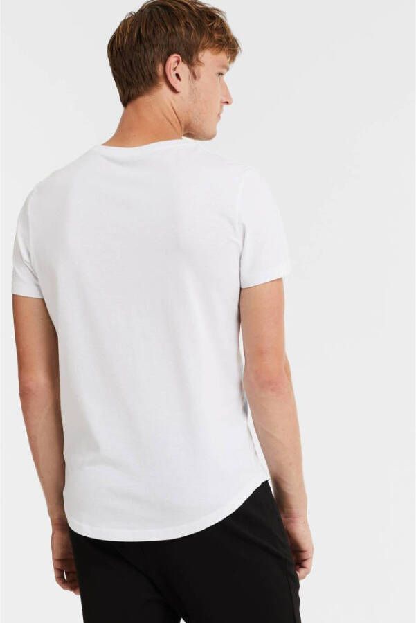 JACK & JONES ESSENTIALS T-shirt JJECURVED van biologisch katoen wit