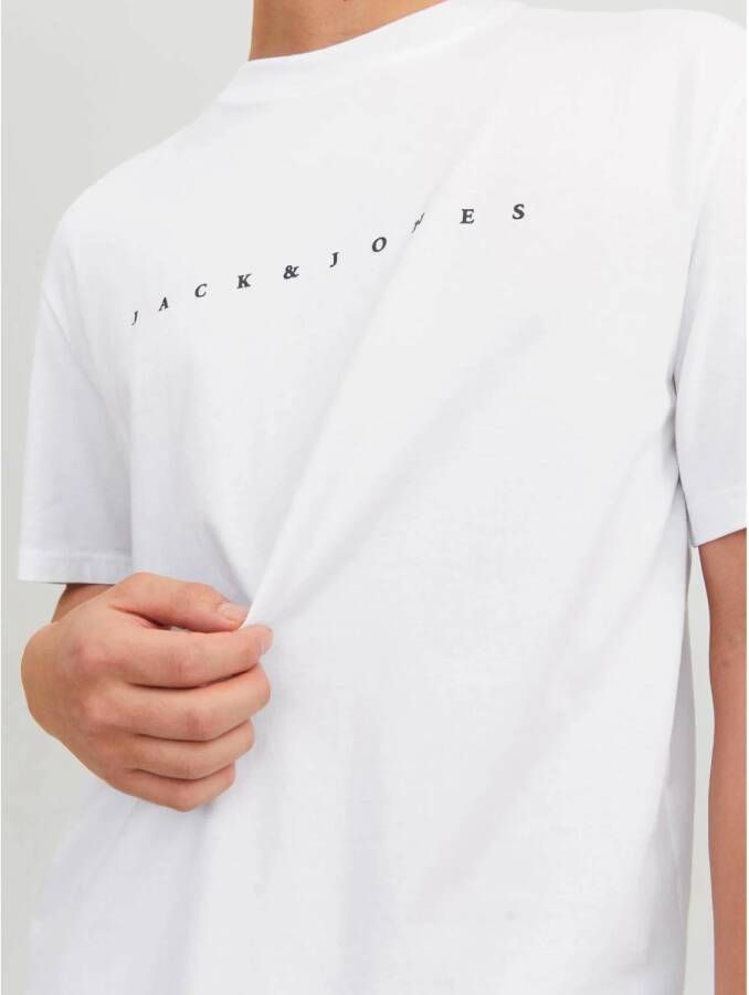 JACK & JONES ESSENTIALS T-shirt JJESTAR met logo wit