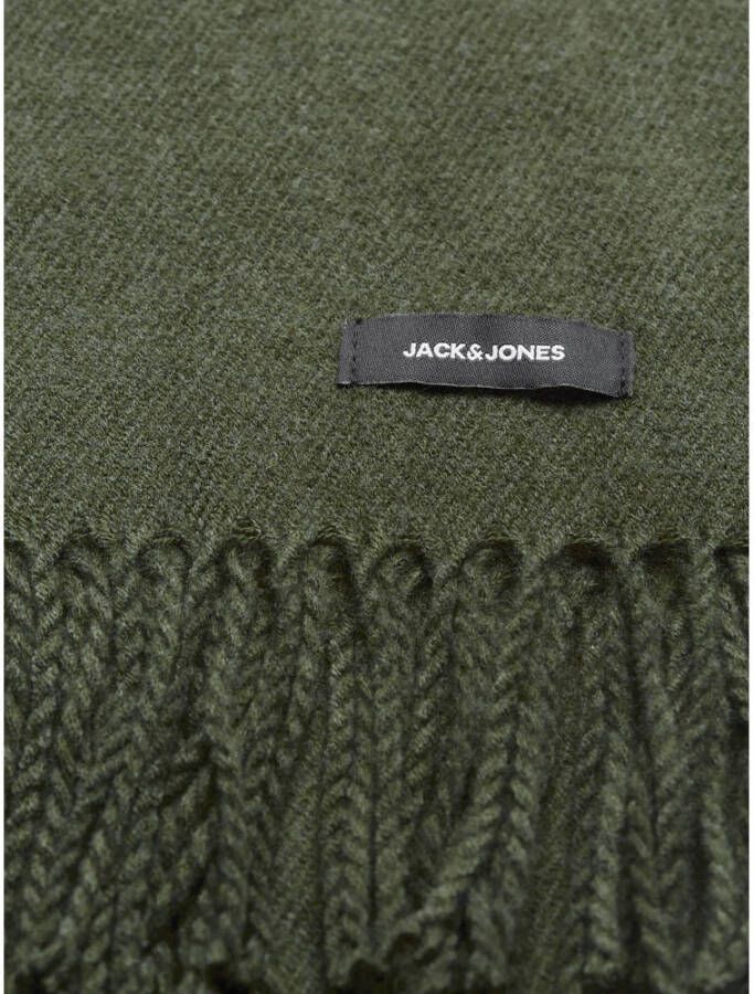 JACK & JONES geweven sjaal JACSOLID met franjes kaki