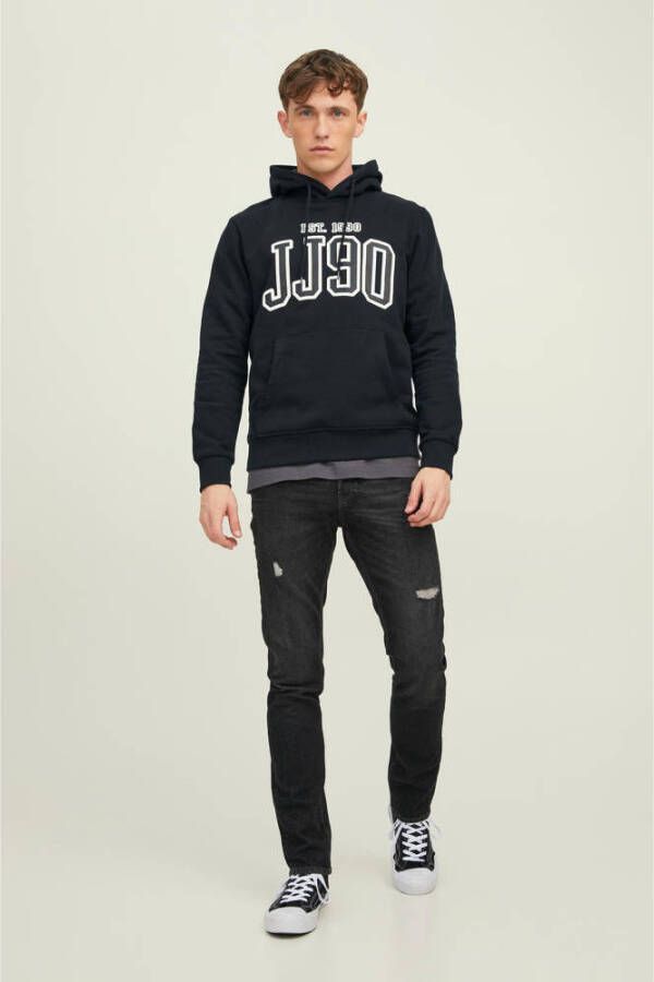 JACK & JONES hoodie JJCEMB met printopdruk black