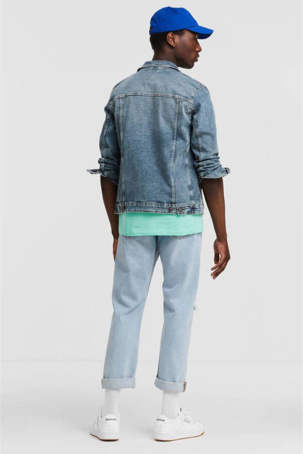 JACK & JONES JEANS INTELLIGENCE spijkerjas JJIALVIN JJJACKET light denim