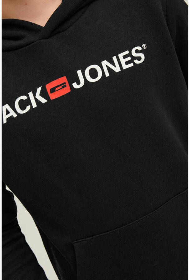 JACK & JONES JUNIOR hoodie JJECORP met logo zwart