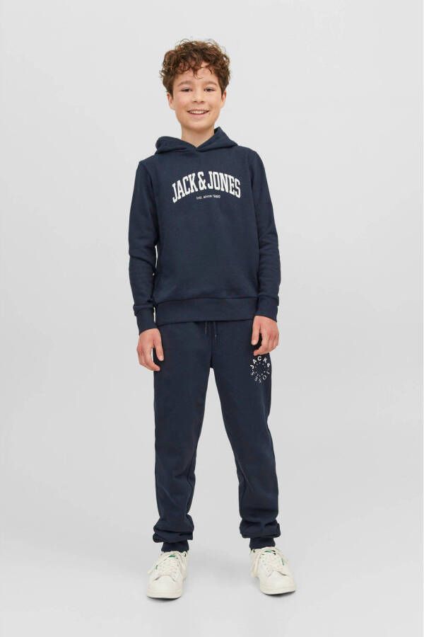 JACK & JONES JUNIOR hoodie JJEJOSH met logo donkerblauw