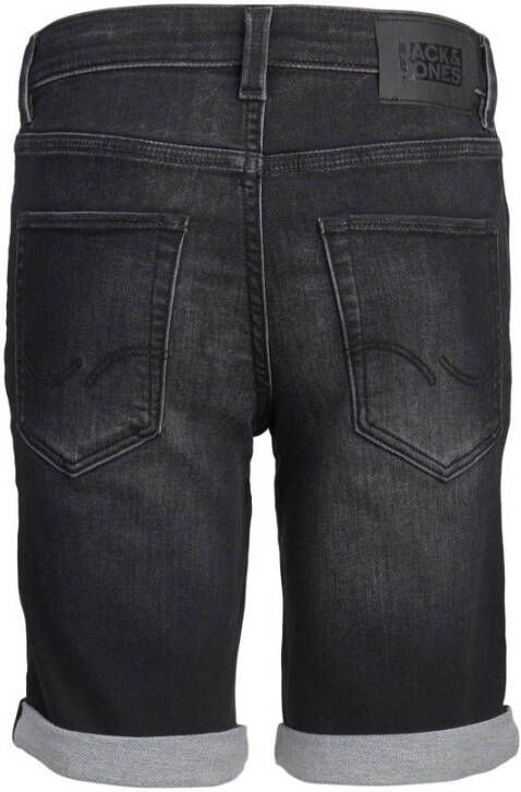 JACK & JONES JUNIOR slim fit jeans bermuda JJIRICK zwart
