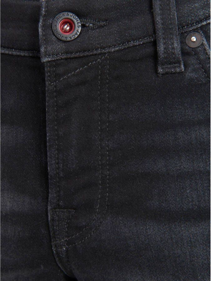 JACK & JONES JUNIOR slim fit jeans bermuda JJIRICK zwart