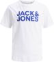 Jack & jones JUNIOR t-shirt set van 2 donkerblauw wit Jongens Katoen Ronde hals 128 - Thumbnail 4