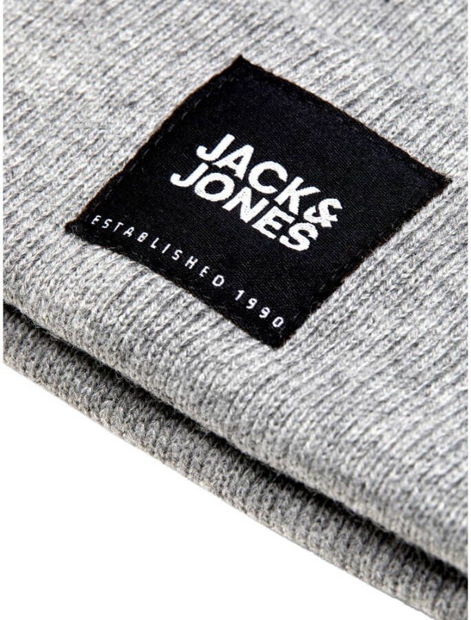 JACK & JONES muts JACBACK met logo grijs