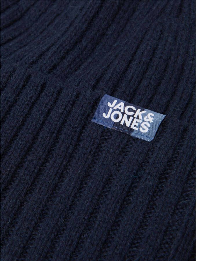 JACK & JONES ribgebreide muts JACPRIME donkerblauw