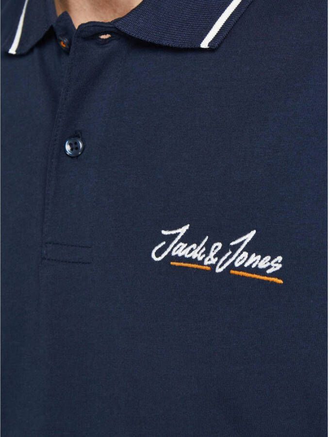 JACK & JONES ORIGINALS gemêleerde regular fit polo JORTONS navy blazer