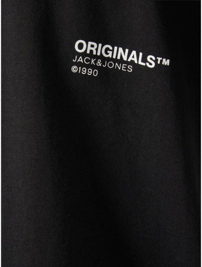 JACK & JONES ORIGINALS regular fit T-shirt met backprint black