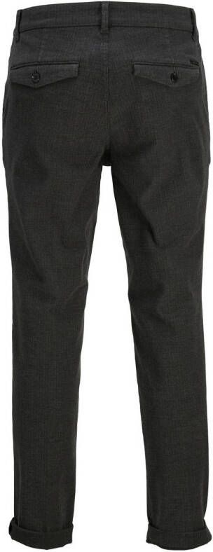 JACK & JONES PANTS STUDIO tapered fit chino JPSTACE met visgraat grijs