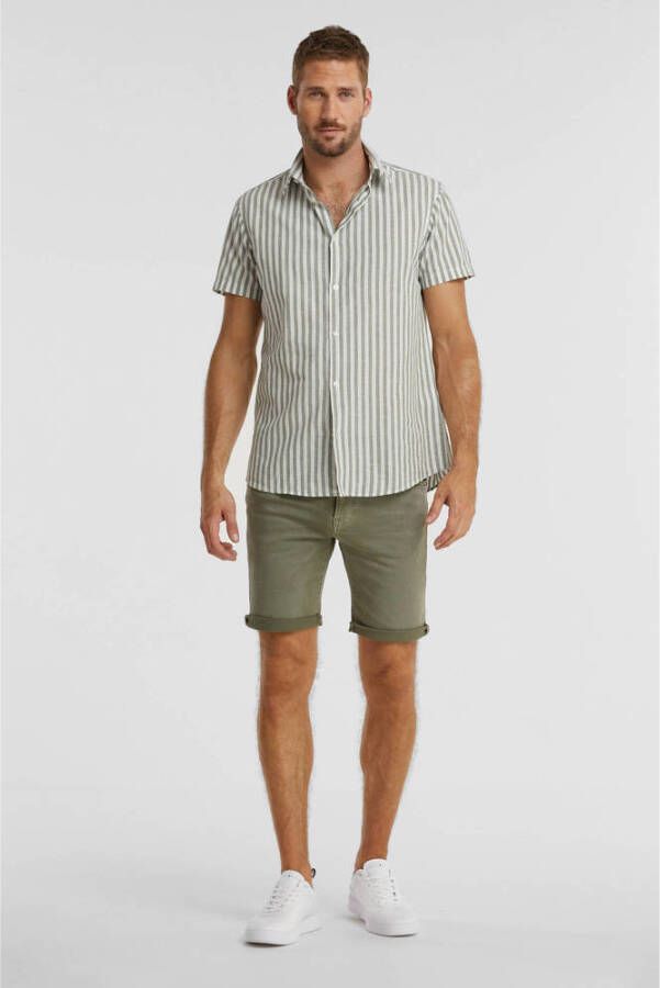 JACK & JONES PANTS STUDIO slim fit jeans short JPSTRICK JJICON deep lichen green