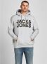 JACK & JONES PLUS SIZE hoodie JJECORP Plus Size met logo light grey melange - Thumbnail 4