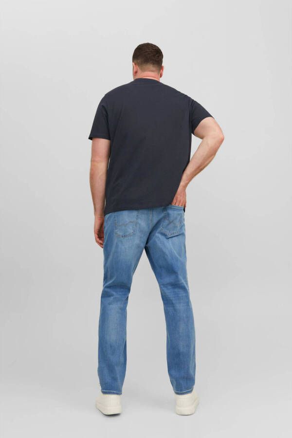 JACK & JONES PLUS SIZE oversized T-shirt JJESTAR Plus Size met logo donkerblauw