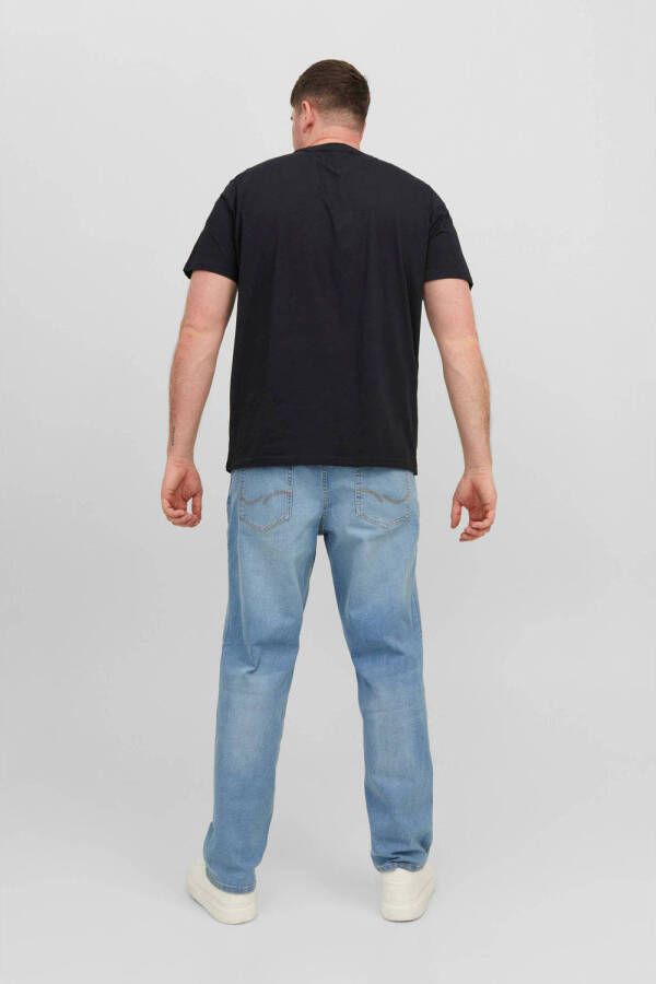 JACK & JONES PLUS SIZE oversized T-shirt JJESTAR Plus Size met logo zwart