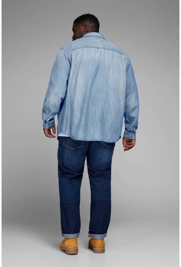 JACK & JONES PLUS SIZE regular fit denim overhemd JJESHERIDAN Plus Size medium blue denim