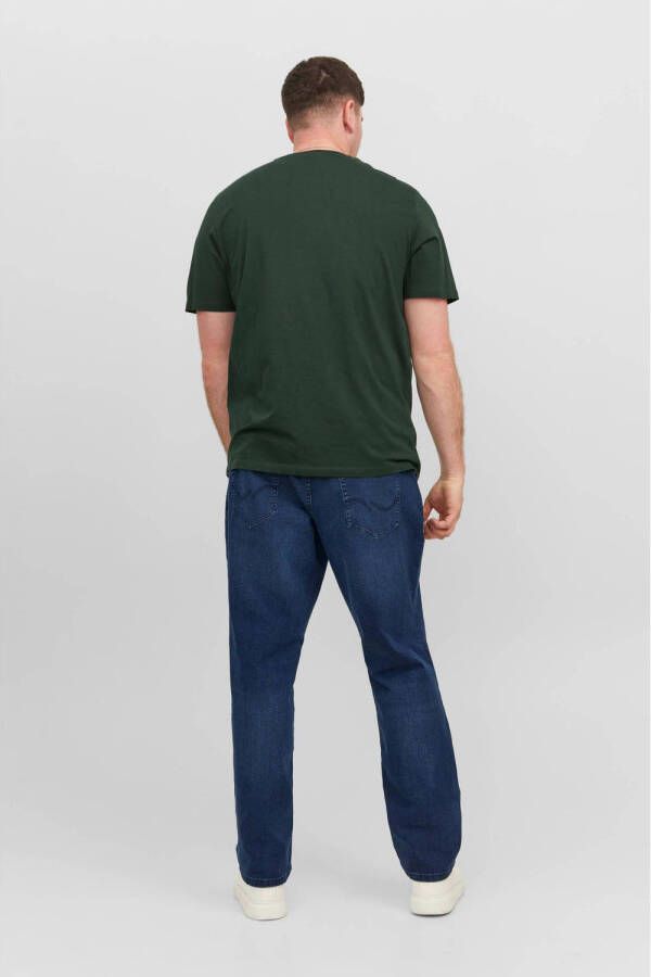 JACK & JONES PLUS SIZE slim fit T-shirt JJECORP Plus Size met printopdruk groen