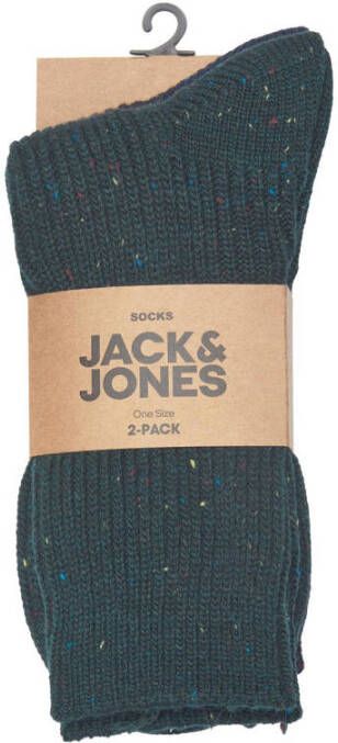 JACK & JONES sokken JACTWIST set van 2 donkerblauw donkergroen