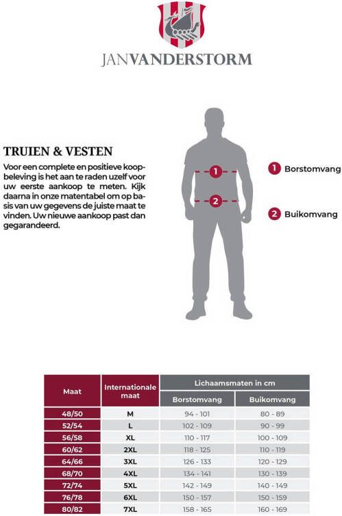 Jan Vanderstorm +FIT Collectie gemêleerde trui DAIN Plus Size grijs melange