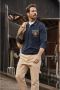 Jan Vanderstorm +FIT Collectie oversized polo LOKI Plus Size met printopdruk donkerblauw - Thumbnail 2