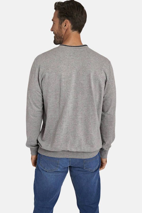 Jan Vanderstorm +FIT Collectie sweater GANDALV Plus Size met printopdruk grijs - Foto 2