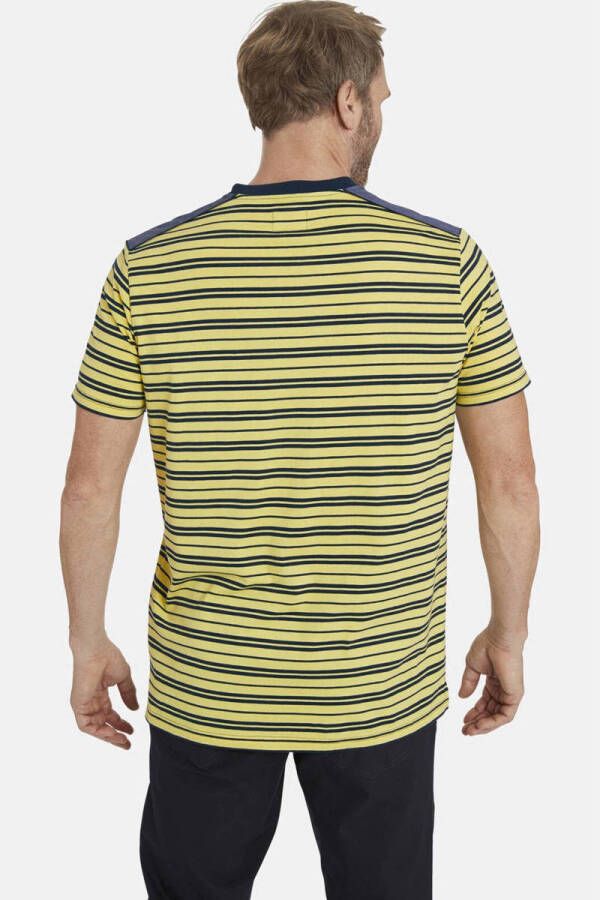 Jan Vanderstorm gestreept regular fit T-shirt LINOR Plus Size geel
