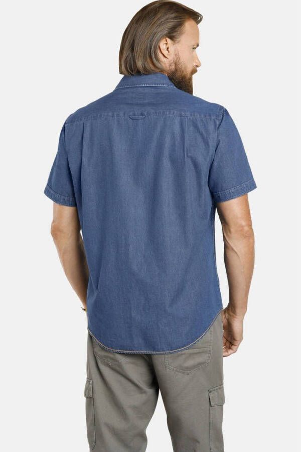 Jan Vanderstorm loose fit overhemd JOAR Plus Size blauw