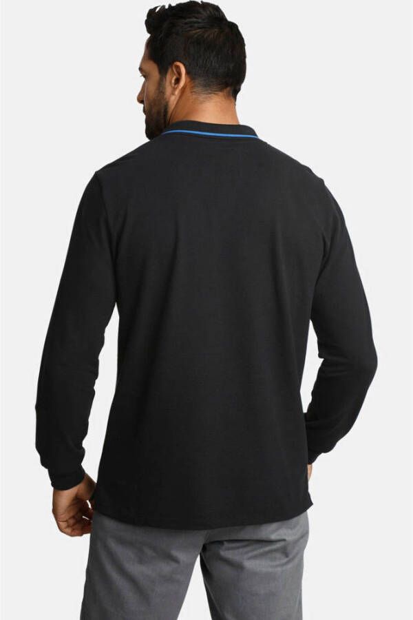 Jan Vanderstorm loose fit polo Plus Size ELLIS zwart
