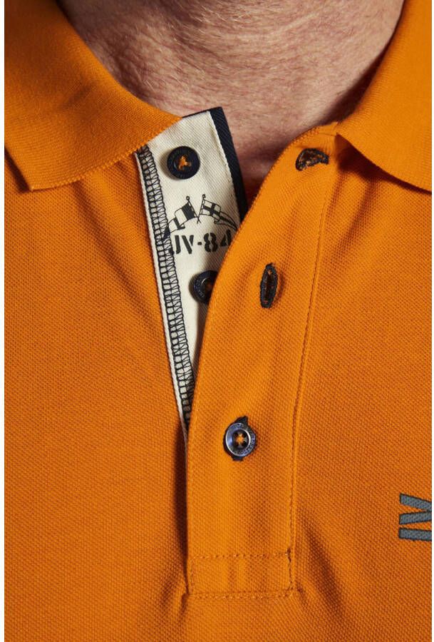 Jan Vanderstorm oversized polo RAGGE Plus Size met printopdruk oranje