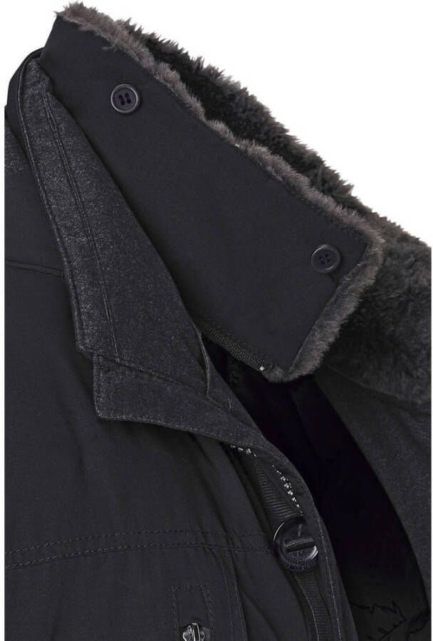 Jan Vanderstorm parka jas Plus Size BOTULFR zwart