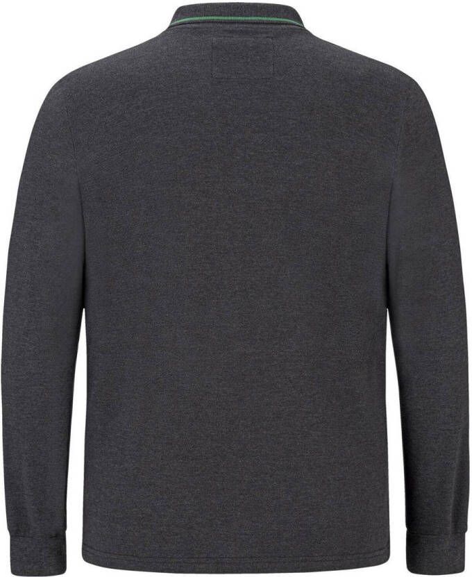 Jan Vanderstorm regular fit polo ELLIS Plus Size donkergrijs