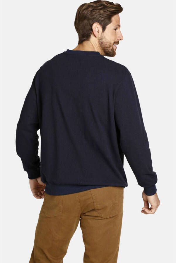 Jan Vanderstorm regular fit sweater Plus Size VILJAR donkerblauw