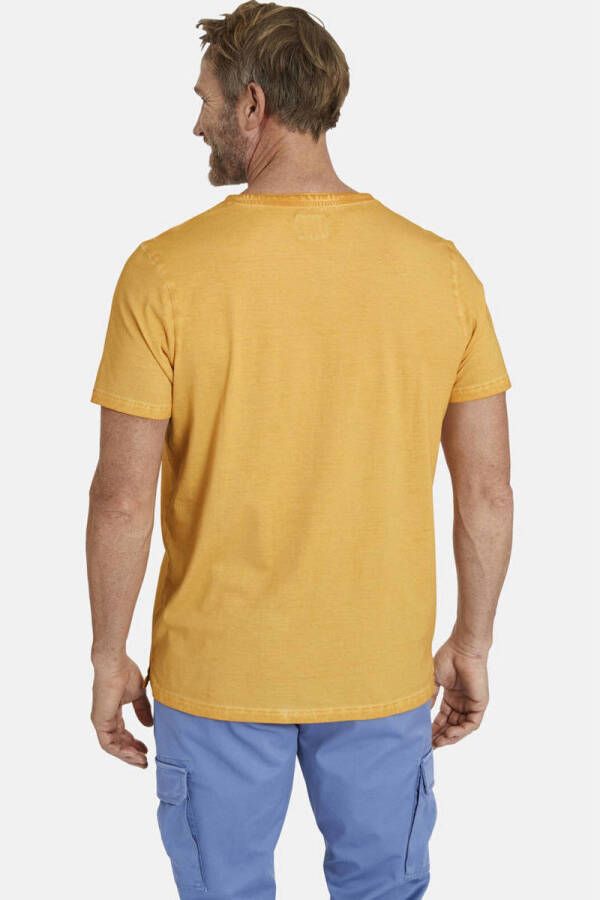 Jan Vanderstorm regular fit T-shirt NILMER Plus Size met printopdruk geel - Foto 2