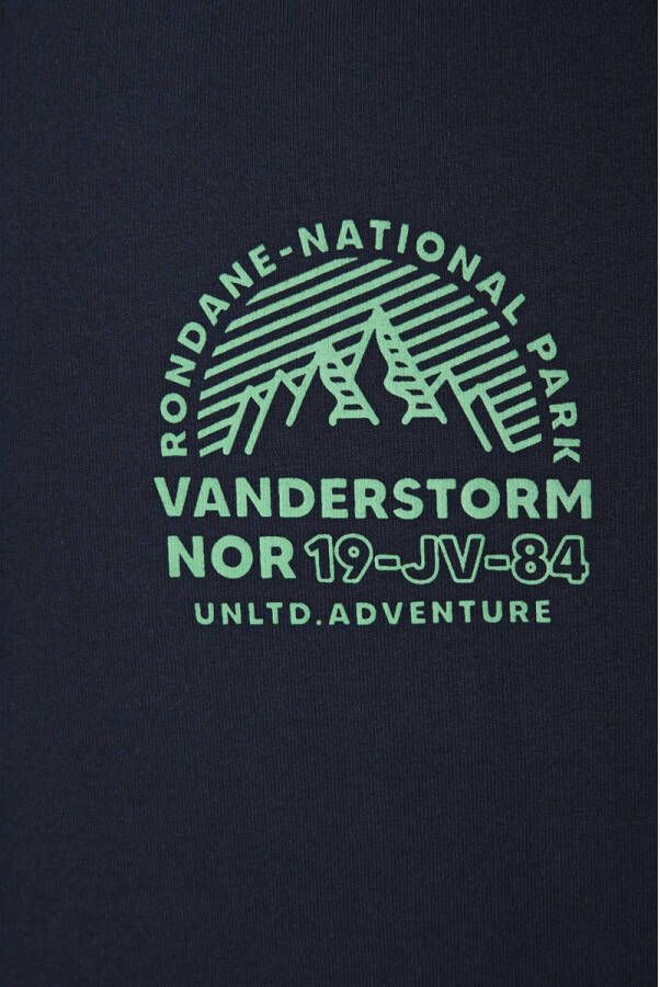Jan Vanderstorm sweater INGOLV Plus Size met printopdruk donkerblauw