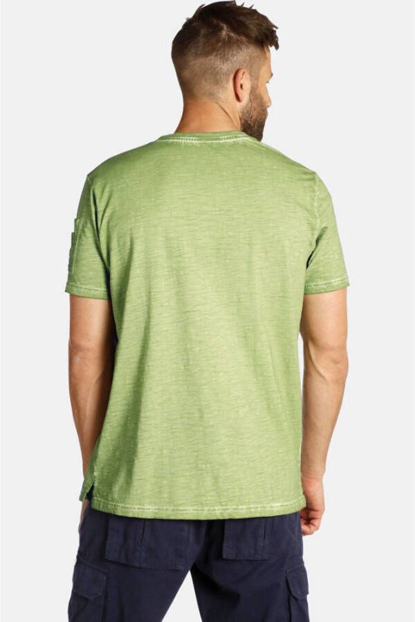 Jan Vanderstorm T-shirt HELGO Plus Size met tekst olijfgroen - Foto 2
