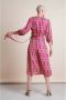 Jane Lushka jurk Colinda Dress met grafische print en plooien roze groen - Thumbnail 4