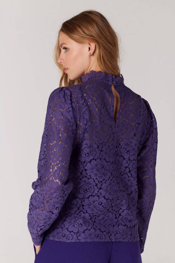 JANSEN Amsterdam gebloemde geweven blouse Alina paars