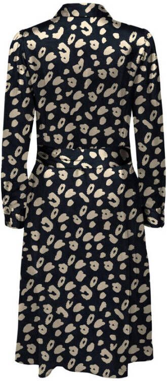 JDY blousejurk FIFI met all over print en ceintuur zwart wit