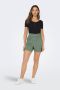 JDY high waist straight fit short GRY met textuur groen - Thumbnail 3