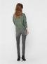Jacqueline de Yong Lange Mouw V-hals Trui Vrouwen Green Dames - Thumbnail 2