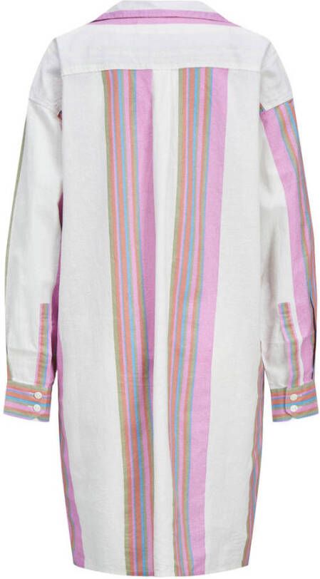 JJXX gestreepte blouse JXCONNY met linnen gebroken wit roze