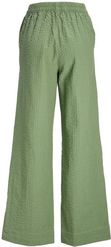 JJXX high waist loose fit wide leg broek JXLIVA met textuur groen