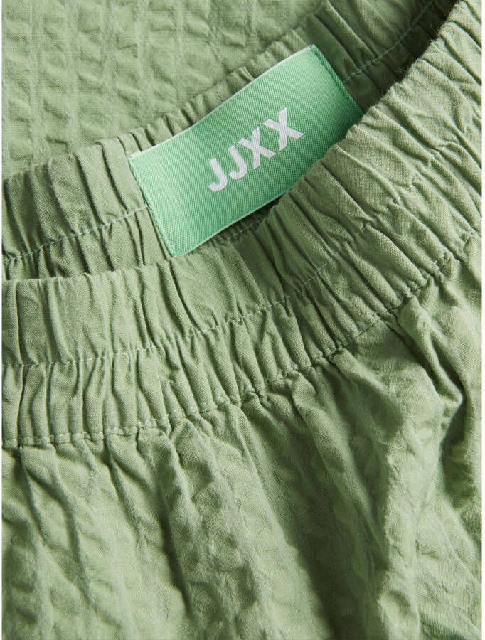 JJXX high waist loose fit wide leg broek JXLIVA met textuur groen