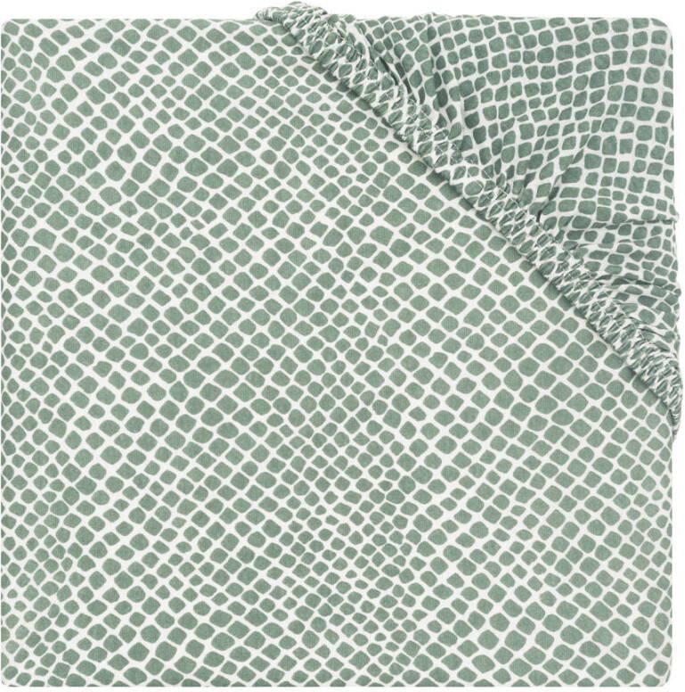 Jollein hoeslaken boxmatras 75x95cm Snake ash green