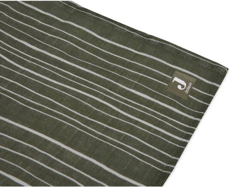 Jollein hydrofiele doek Large 115x115cm Stripe Leaf Green GOTS