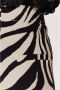 JANSEN Amsterdam high waist flared broek Perth met zebraprint zwart beige - Thumbnail 6