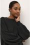 Kaffe Feminine Gebreide Trui met Pofmouwen Black Dames - Thumbnail 2
